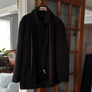 Calvin Klein Men's Brown Wool Coat